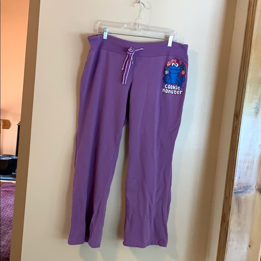 Purple Cookie Monster Sweat Pants